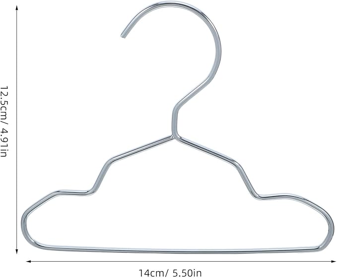 10PCS Small Pet Closet Hanger - Metal Clothing Hanger with Groove - Organizer for Dog Cat Wardrobe Doll Apparel Storage Nursery Kids Room Accessory 15cm/5.9''