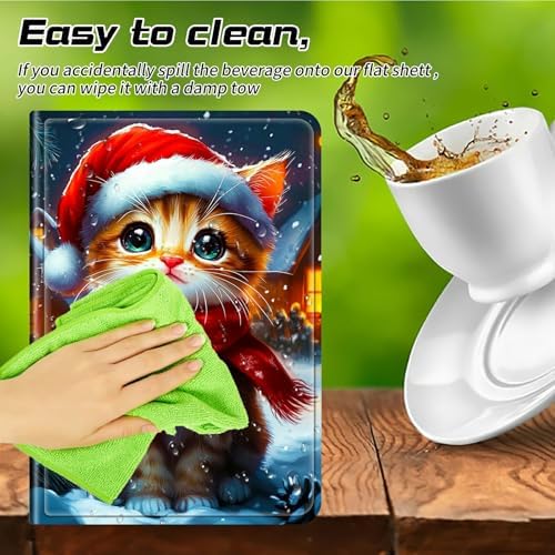 Universal Tablet Case for T-Mobile Revvl Tab 2 10.1" 2025/Revvl Tab 5G 10.36" 2023, 360 Degree Rotating Kickstand Protective Stand PU Leather Shell Cover for 9"-10.5", Red Hat Cat