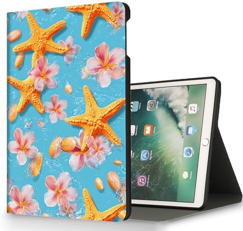 for Microsoft Surface Pro 7 Plus,Surface Pro 7/6/5/4 12.3" Tablet Case,Auto Wake/Sleep,Adjustable Stand Protective Cover - Starfish Flower Ocean Style