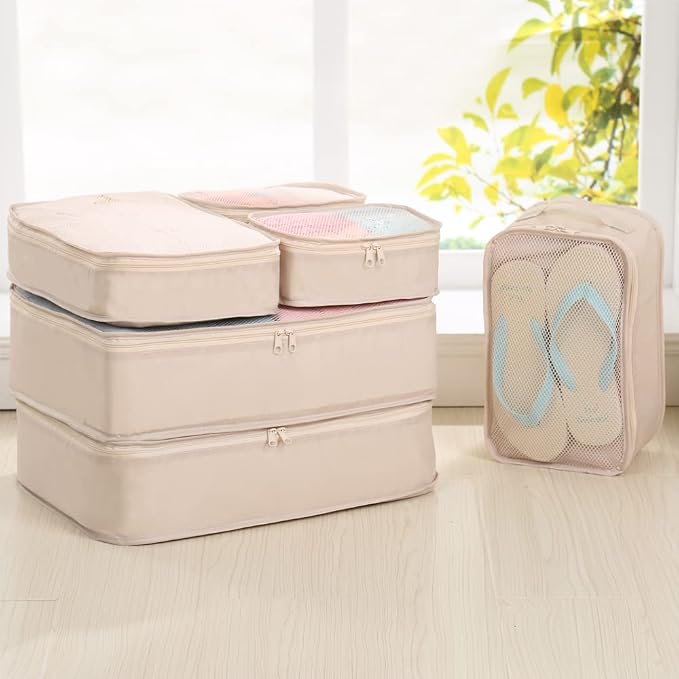 JJ POWER Travel Packing Cubes, Luggage Organizers with Shoe Bag