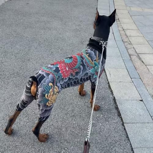 Pet Tattooed Outfit Dogs and Cats Tattooed Apparel Light Weight Fabric Garment Doberman Pinscher Pet Supply Elegant Dog Clothes