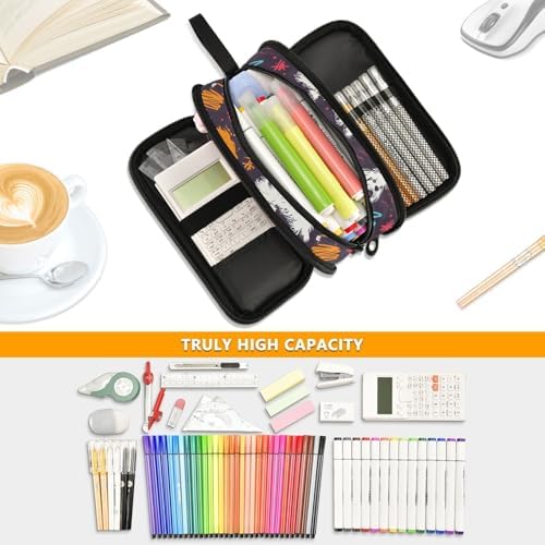 Pet Dog Graffiti Pencil Case Large Capacity Pen Bag School Office Stationery Organizer Zipper Pencil Pouch for Teen Girls Boys Adult