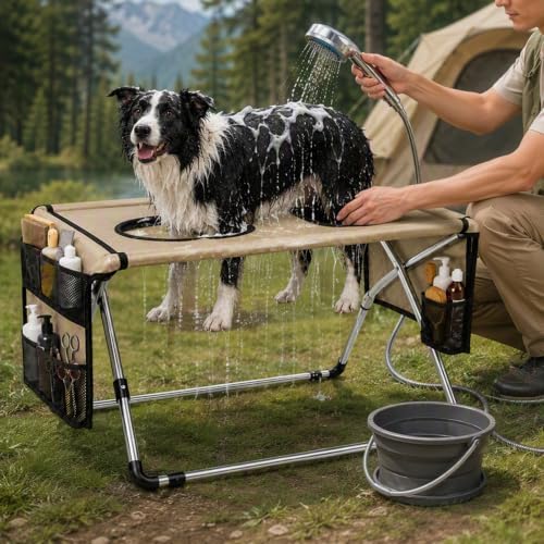 2026 Upgraded Detachable Pet Grooming Hammock for Small Dogs & Cats 44 LBS | Stainless Steel Stand Pet Grooming Sling, 8‑Hole Adjustable Dog Cat Grooming Harness for Pet Nail Trimming, Bathing, Care