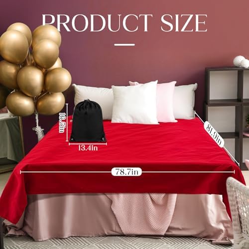 Tisancy Lightweight Waterproof Blanket Queen Size, 78" x 82" Thin Summer Bed Protector Sheet with TPU Layer, Washable Stain Resistant Mattress Cover for Bed, Sofa and Pet Use, Red