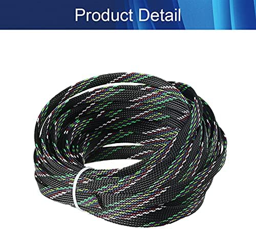 Jutagoss PET Expandable Braided Cable Sleeve, 32.8ft - 3/8 inch Multicolor Cable Management Sleeve, Wire Loom Tube Cord Protector for USB Cable, Power Cord, Audio Video and More, 1Pc