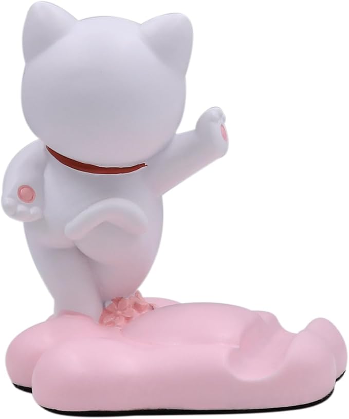 Cute Cat Phone Holder Desk Ornament Kawaii Phone Stand Universal Desk Phone Stand for All Mobile Smartphones Tablets