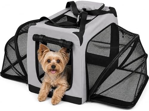Pet Life ® 'Hounda Accordion' Metal Soft-Folding Collapsible Dual-Sided Triple-Expandable and Collapsible Folding Travel Dog Crate and Pet Playpen