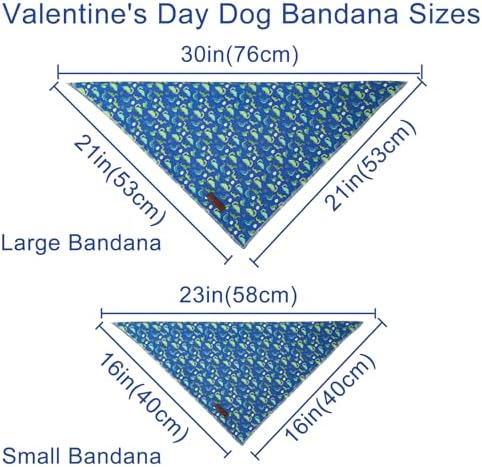 Summer Dog Bandana, UP URARA PUP Dinosaur Triangle Bid Scarf for Medium Large Dogs, Cotton Kerchief for Girl Boy Puppies, Cute Summer BlueBandana,S