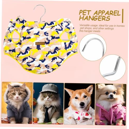 10pcs Small Pet Coat Hanger Steel Pet Apparel Hanger for Cats Dogs Dogs Puppy Anti-Skid Clothing Rack