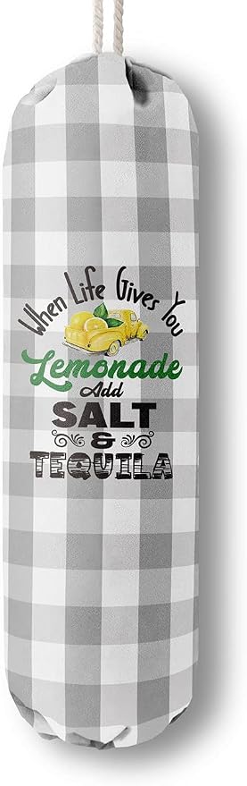 Grocery Bags Holder Organizer for Shopping Bags，Wall Mount Plastic Bags Storage Container Dispensers，Lemons Add Sal, Gift for Women Mother Grandmother Friend