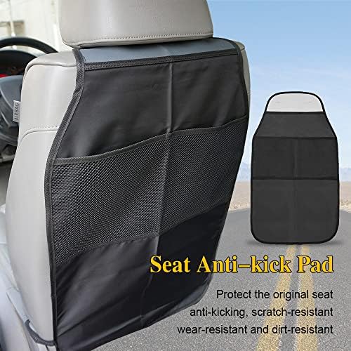 deemars Kick Mats with Organizer, Waterproof Kick Mats Backseat Protector, Durable Car Seat Back Protectors for Vehicles to Protect from Dirt, Mud & Scratches, Fits Most Vehicles