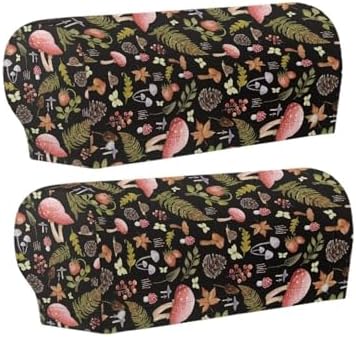 Mushroom Arm Covers for Couch Black Couch Arm Covers for Sofa 2 Pack Soft Furniture Protector Stretch Sofa Arm Covers Protect and Decorate Your Sofa