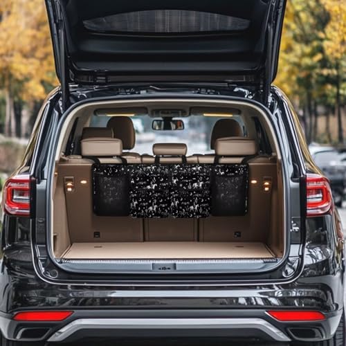 Horse Riding Car Trunk Organizer Foldable Auto Backseat Storage Bag with 4 Pockets Universal Hanging Auto Accessories Suitable Most Sedans SUVs Trucks Vans