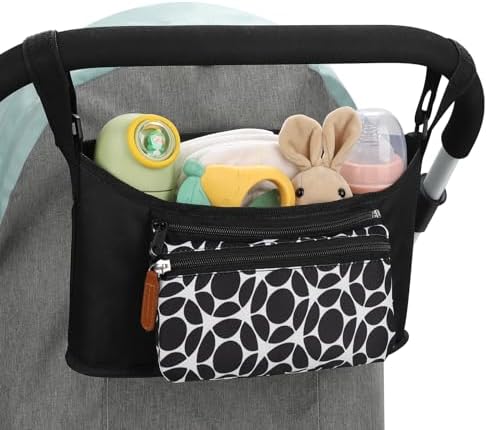 Accmor Universal Stroller Organizer with Detachable Phone Bag, Stroller Bag Caddy Organizer Stroller Accessories for Uppababy, Baby Jogger, Nuna, Doona, Britax Strollers