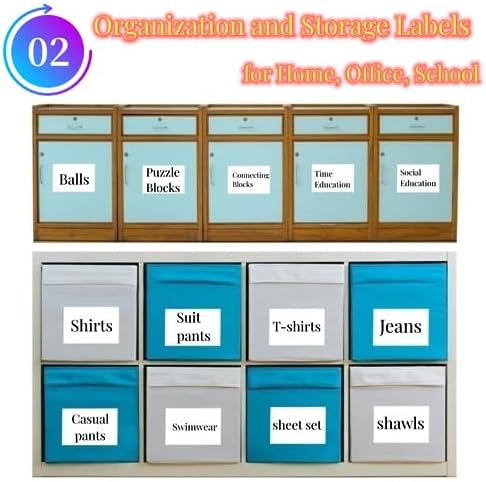 100 4" x 6" Organizing Labels for Storage Bins White Blank Large Label | Organization Name Stickers for Containers Box Bin Kitchen Storage, Moving Shipping Packing , Proof-Water/Oil, Sticky