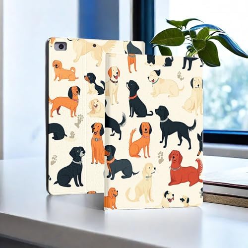 for Microsoft Surface Go 4/3/2/1-10.5" 2021 Tablet Case,Auto Wake/Sleep,Adjustable Stand Protective Cover - Cute Cartoon Dog