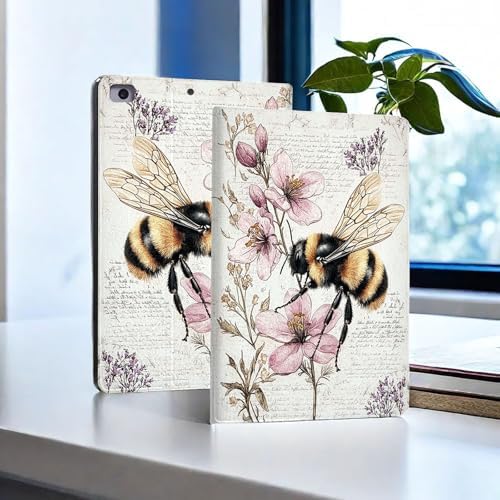 for Microsoft Surface Pro X/Pro X Plus-13 2019/2020/2021/2024 Tablet Case,Auto Wake/Sleep,Adjustable Stand Protective Cover - Bee Flower