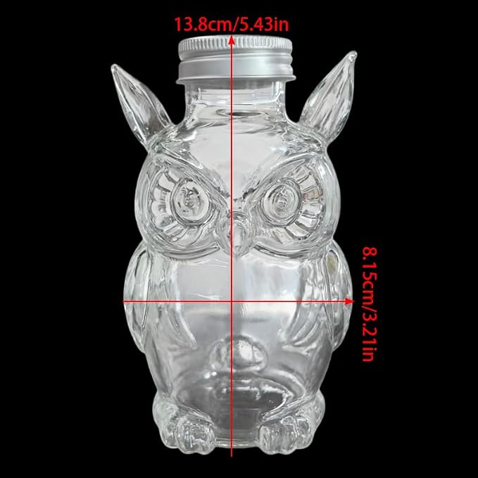 Glass Treat Container Leakproof Can Candy Jar, Owl | for Pet Snacks Countertops Organizers Dog Themed Housewarming Gift