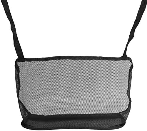 Car Seat Organizer Overhead Console Storage Net Bag with Adjustable Straps for Pet Barrier and Distracted Driving Prevention (Black)