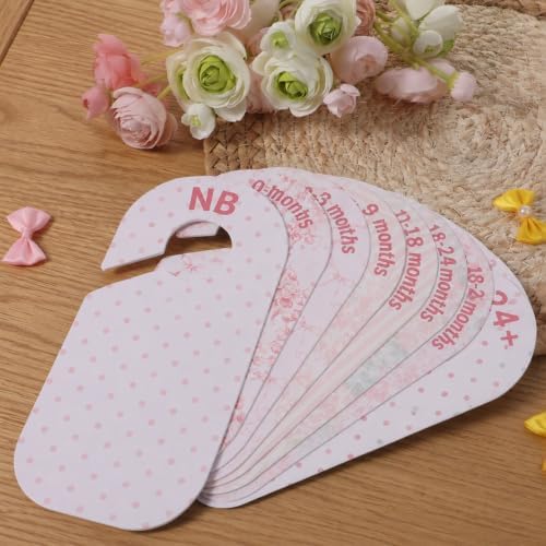 8pcs Nursery Closet Organizer Baby Closet Dividers | Baby Wardrobe Organizer, Nursery Decor, Pink Bows Hanger for Newborn to 24+ Months Size Clothes, Hanger Dividers