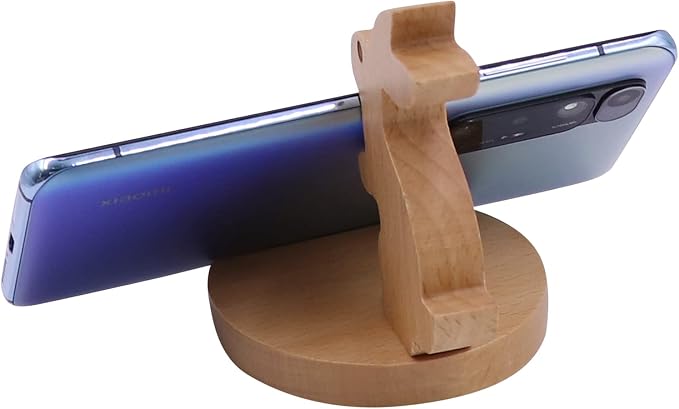 Cute Bunny Cellphone Stand Holder Wooden Smartphone Desk Holder for All Mobile Phones Animal Phone Stand Desk Ornament