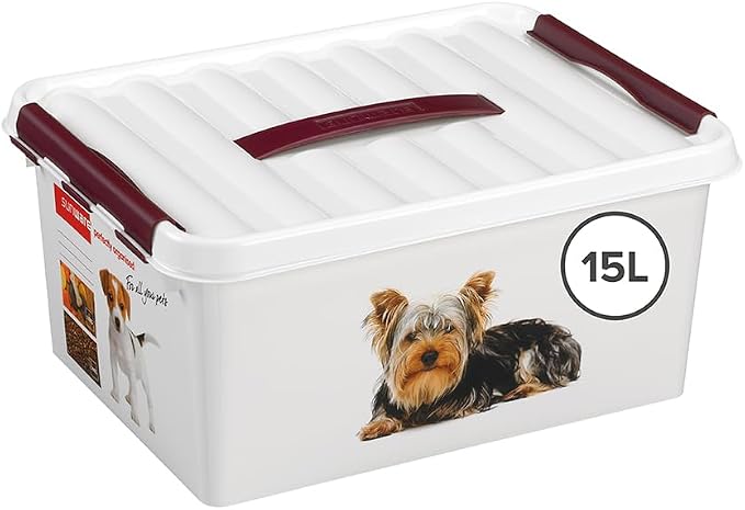 Sunware Q-Line Pet Decor Box, White/Bordeaux, One Size