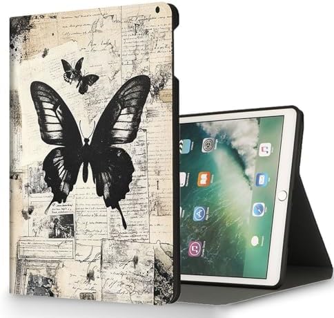 for Microsoft Surface Go 4/3/2/1-10.5" 2021 Tablet Case,Auto Wake/Sleep,Adjustable Stand Protective Cover - Vintage Butterfly Art