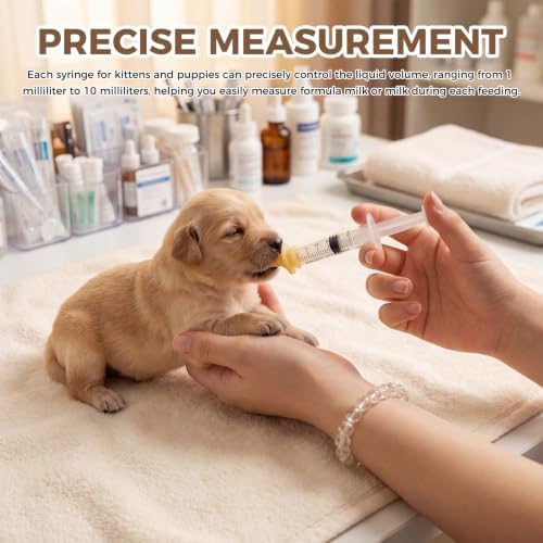 Pet Nursing Kit for Newborn Kittens & Puppies - Bottle Feeding Set with Silicone Nipples, Syringes, Medicine Feeder & Formula Dispenser - Milk Feeder for Baby Squirrels, Rabbits & Small Animals