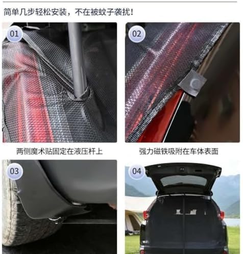 Car Tailgate Mesh Screen for Hyundai Santa Fe DM 2013-2018 | Thickened magnetic tailgate mesh provides privacy and airflow for car camping. Blocks glaring sun.