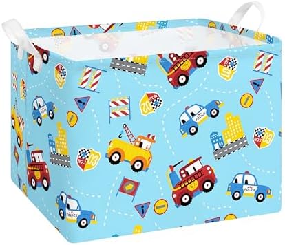 Collapsible Storage Basket Collapsible Fabric Laundry Basket with Handles | Spacious 15.7"×11.8"×11.8" size Folding Design Easy to Store Sturdy Fabric with Reinforced Handle Easy to Clean