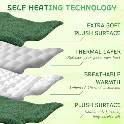 3 Pack Self Warming Pet Bed Leaf Shape Self Heating Cat Dog Mat Washable Thermal Sleeping Pad for Indoor Outdoor Hedgehog, Bunny, Sugar Glider, Rat, Chinchilla(Mixed Colors,Large-19 x29)