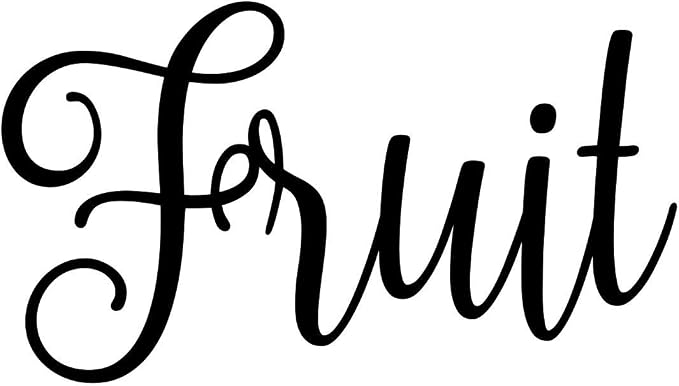 Fruit 3.5w x 2h Label | Kitchen Pantry Organization | Die Cut Vinyl Decal | Black Fancy Font (Sticker Only)