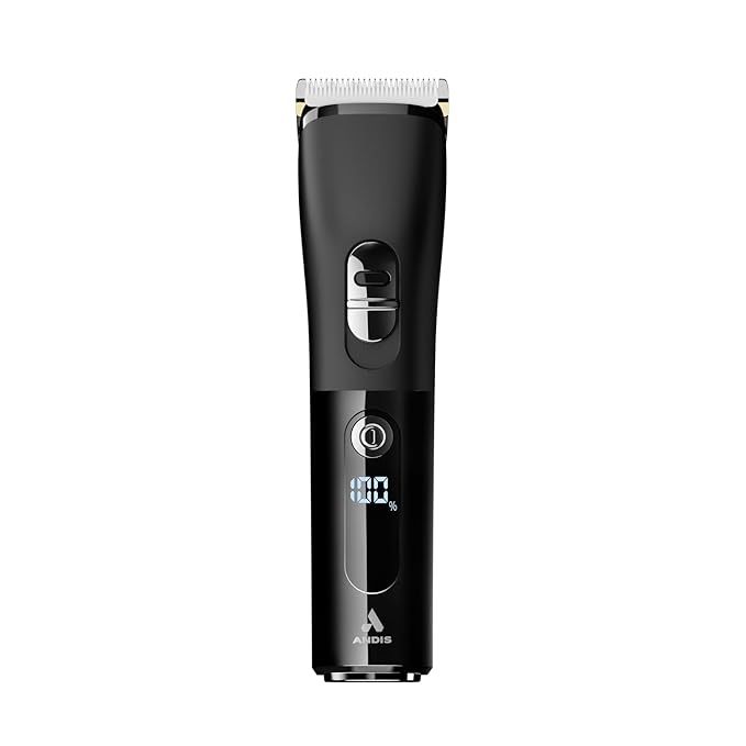 Andis 560547 Envision Cordless High-Speed Hair Clipper, 21-Piece Kit, Adjustable Blade, 1.5” LED Digital Display Screen, Black