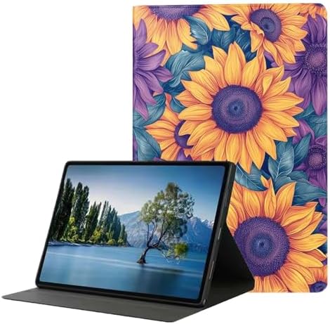 for Samsung Galaxy Tab S5e Case 2019 10.5”Model SM-T720/T725,Premium Leather Folio Stand Auto Wake/Sleep,Multiple Viewing Stand,Yellow Sunflower