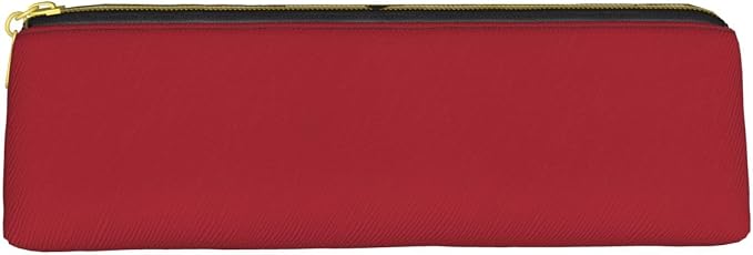 Leather Pen Case with Zipper - Aesthetic Pen Holder Amaranth red Pencil Case for Women & Men - Handcrafted Pencil Bag Multi-Functional Travel Cosmetic Case for Work Office Tool Pouch