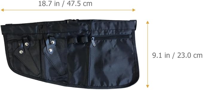 OSALADI Hairdresser Waist Bag Canvas Black Scissor Storage Pouch | Barber Tool Organizer, Shockproof Waterproof Build, Roomy Compartments for Combs and Clips