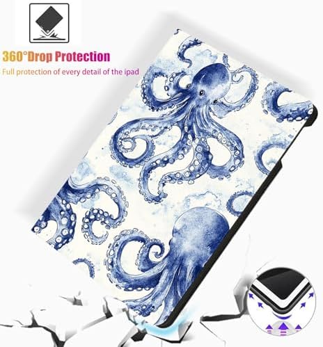 for Microsoft Surface Pro 7 Plus,Surface Pro 7/6/5/4 12.3" Tablet Case,Auto Wake/Sleep,Adjustable Stand Protective Cover - Octopus Pattern