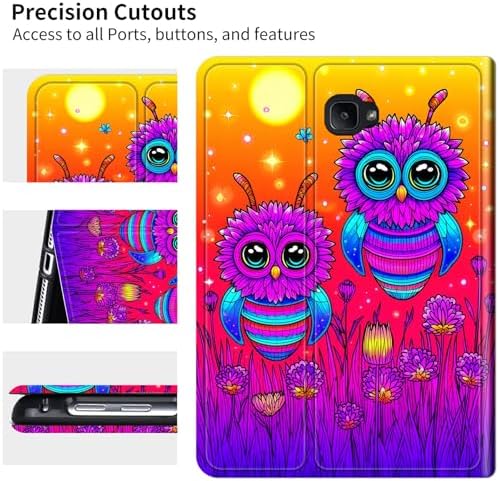 for Samsung Galaxy Tab A 10.1" 2016 SM-T580/T585/T587 Case | Slim Leather Smart Cover with Multi-Angle Anti-Slip Stand [Auto Wake/Sleep] Shell for Women Men - Honey Sunset