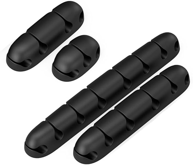 4pcs Multipurpose Cable Holder Clips Silicone Cord Organizer for Desk Home Office Easy to Install Durable Pet Cable Management
