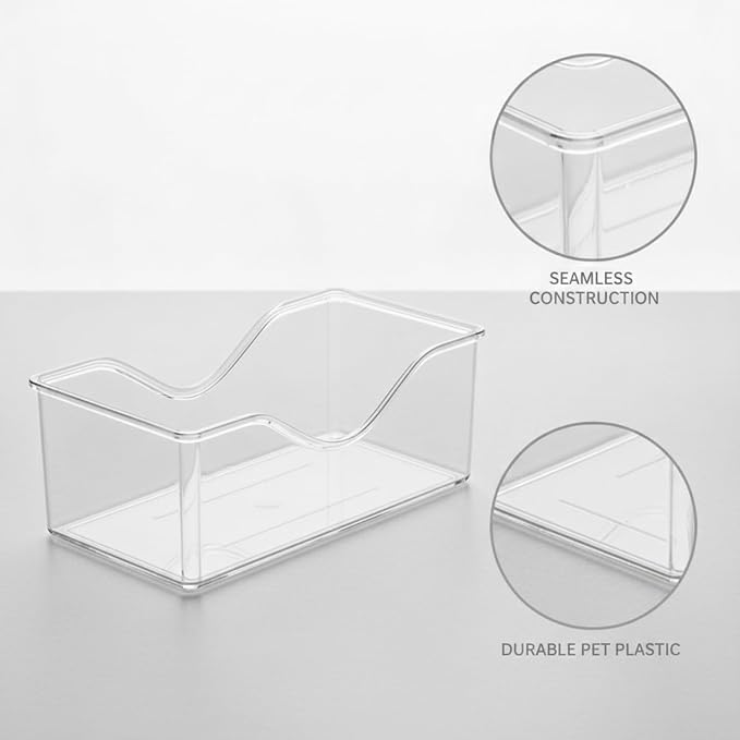 Divided Storage Box with Lid, PET Plastic Organizer for Desktop Drawers, Clear Compartments for Office Supplies Craft Jewelry (1 PC)