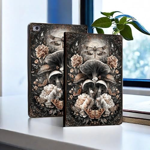 for Microsoft Surface Pro X/Pro X Plus-13 2019/2020/2021/2024 Tablet Case,Auto Wake/Sleep,Adjustable Stand Protective Cover - Mushroom Flower Vintage