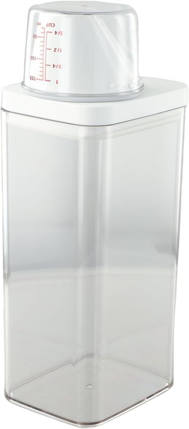 Laundry Detergent Container 1900ml Airtight Powder Storage Box with Measuring Cup Leak for proof Dispenser for Liquid Soap Cleaning Supplies Large Capacity Kitchen Organizer(1500ml)