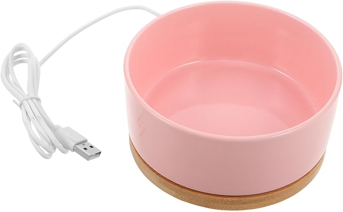 Heated Pet Bowl Constant Temperature Ceramic Round Feeder