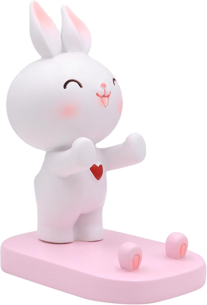 Cute Rabbit Cellphone Holder Stand Animal Smartphone Desk Stand for All Mobile Phones Bunny Phone Stand Desk Ornament