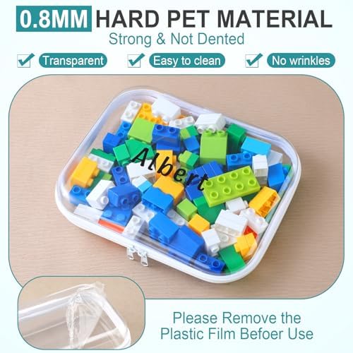 12 Pcs Clear Hard Zipper Case Back to School,3 Sizes