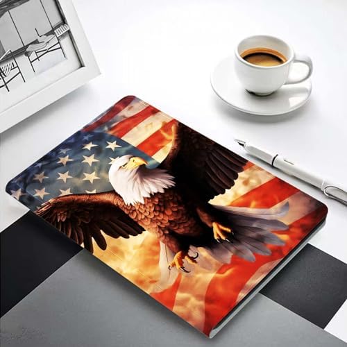 for Samsung Tab A9 Plus/A9+ 10.9 Inch 2023 (SM-X210/X216/X218) Tablet Case,Premium Leather Folio Stand Auto Wake/Sleep,Multiple Viewing Stand,American Flag Eagle