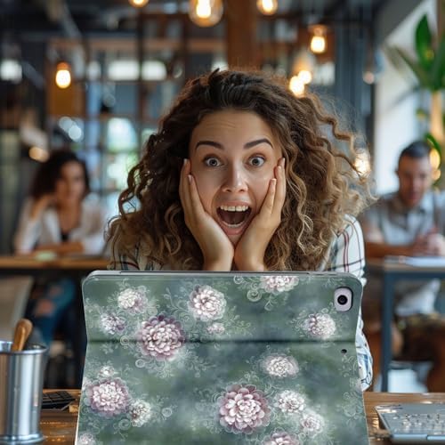 for Microsoft Surface Pro 7 Plus,Surface Pro 7/6/5/4 12.3" Tablet Case,Auto Wake/Sleep,Adjustable Stand Protective Cover - Vintage Peony Pattern