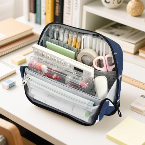 Small White Anchor Pencil Case for Kids Girls Boys | Large Pencil Pouch Pen Bag Holder with Big Capacity