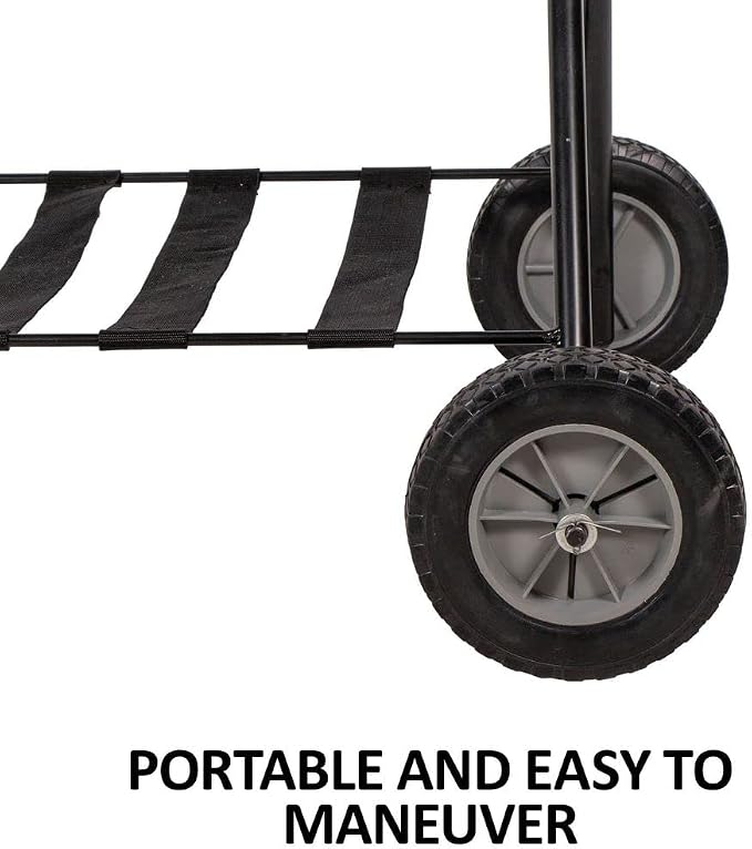 EASY-UP Portable Saddle Rack Stand on Wheels | Folding English & Western Saddle Holder | Horse Tack Room Storage | 8' All-Terrain Rolling Tires