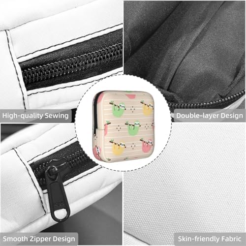 Cute Ladies Period Pouch Sloth Animal Cute, Multifunctional Polyester Storage Bag, Stores Tampons Menstrual Cup Small Jewelry Keys
